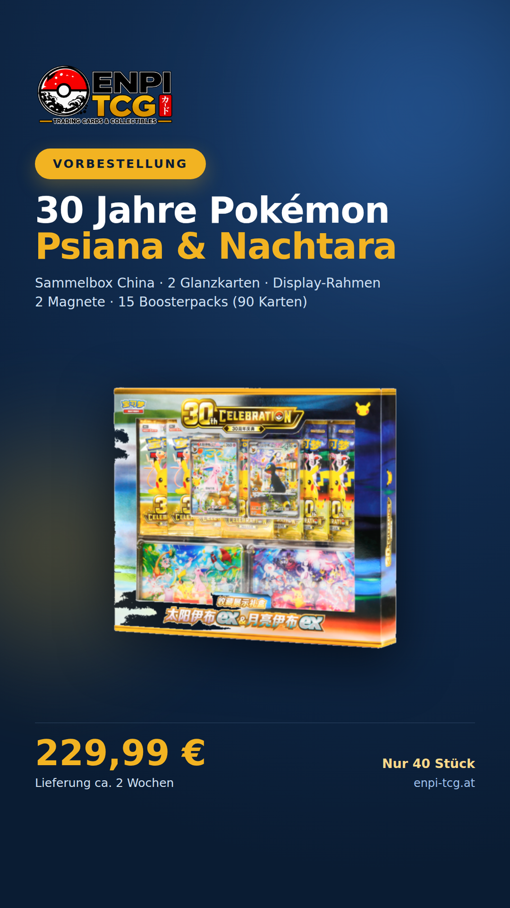 Pokémon 30th Celebration – Psiana-ex & Nachtara-ex Sammelbox (CN) · Vorbestellung